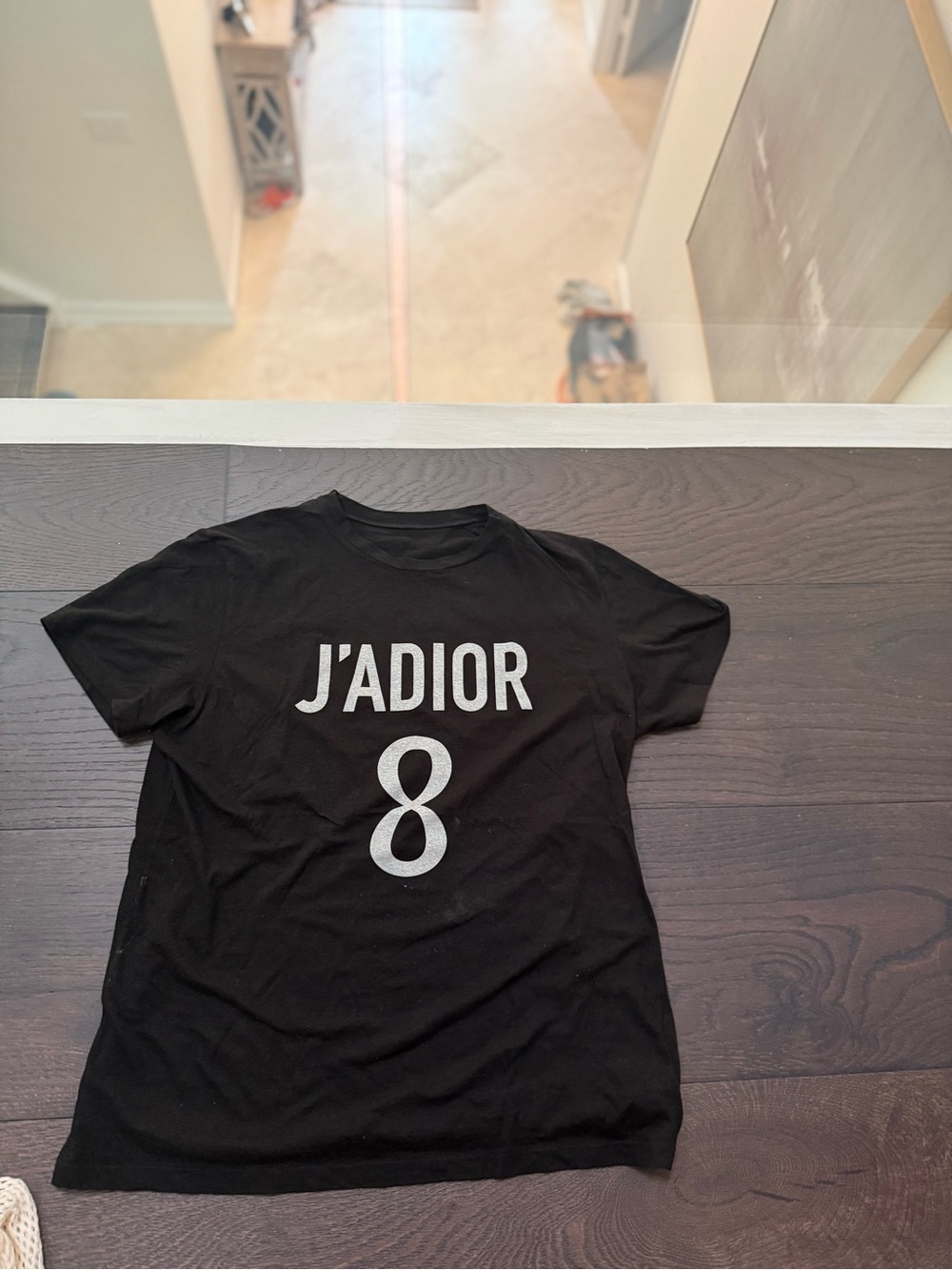 Dior Black J'Adior Number 8 Short Sleeve Tee